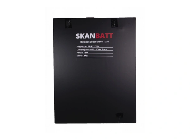 SKANBATT Fleksibelt Solcellepanel 100w - Etfe - 860x670x3mm