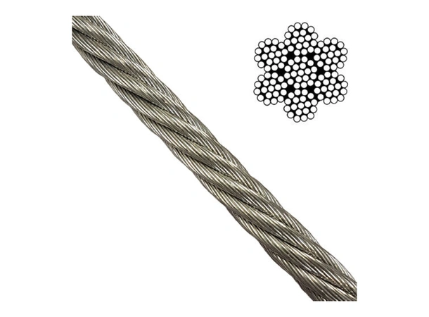 Wire / Riggwire - syrefast 7x19, Ø2,5mm 7 bunter x 19 tråder, spole 100m