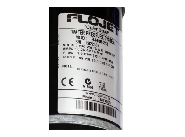 FLOJET Vannsystempumpe Quad II 220V 12,5 l/min - R4406243D