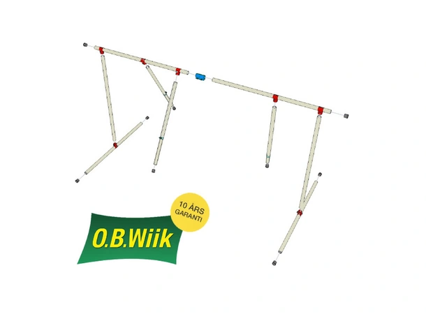 O.B.WIIK T-Bakkestativ - 10m for båter 31 - 33  fot (10m)