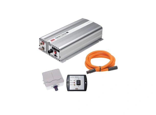 DEFA Inverter Pakke 6 1000W/24V m/ fj.kontr, 2m Plug-in, dbl. vegguttak