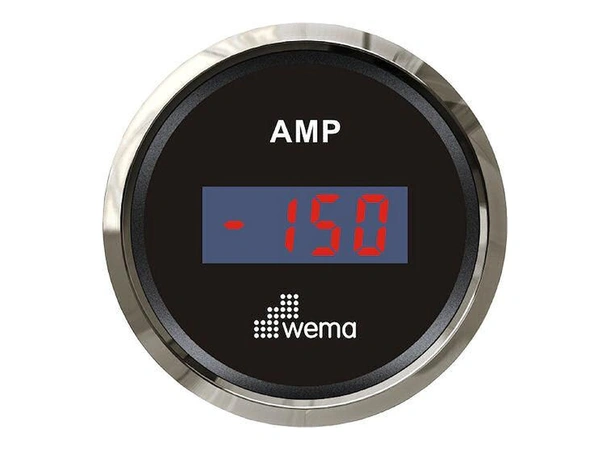 WEMA Amperemeter Digital 150 A Silverline, Sort