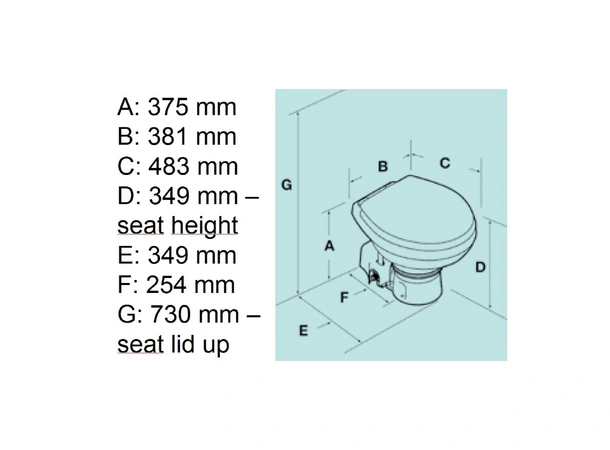DOMETIC El.toalett MasterFlush 7260-12V Saltvann - kompakt bolle