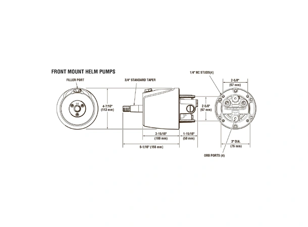 TELEFLEX Rattpumpe SeaStar, 39cm3 HH5272 - Frontmontert