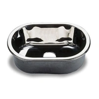 BARKA Vask Oval - 35,5 x 22 cm rustfritt stål.