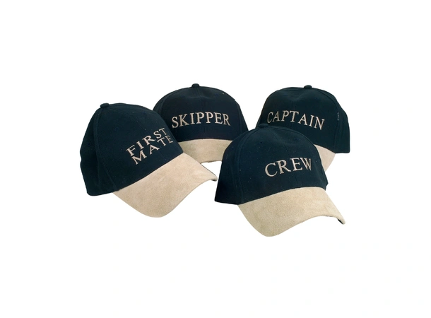 Crew Caps - Mannskap "Crew" Marineblå med beige skjerm