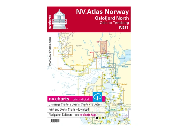 NV-CHARTS Atlas NO 1 Oslofjord Nord Oslo til Tønsberg