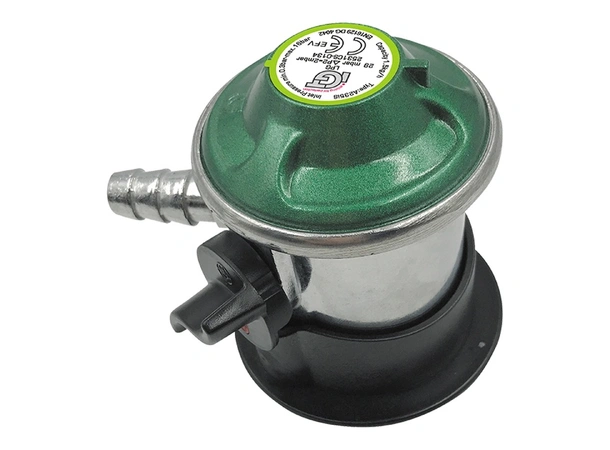 Regulator for gassflasker 29mbar click-on, Ø10-12 mm slange