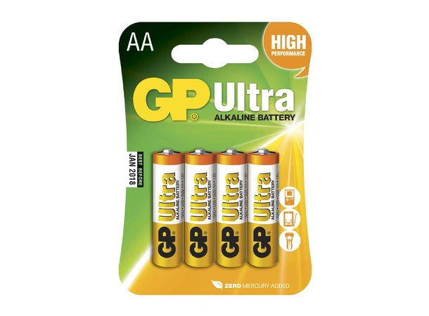 GP Ultra Batteri AA, 4pk Alkaline