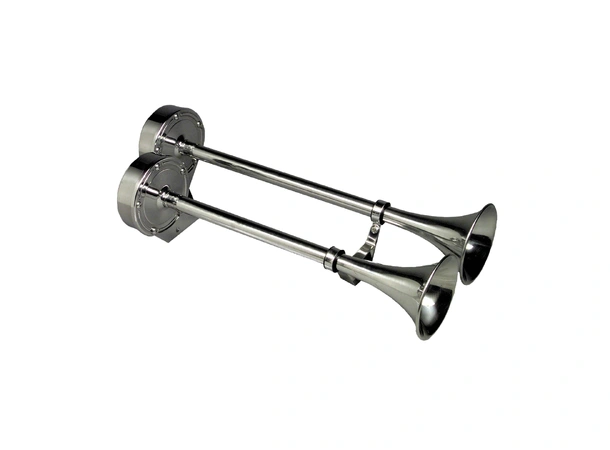 ONARGO dobbelt trompethorn 12V, 10028 dobbelt rustfritt trumpet horn. 12 Volt