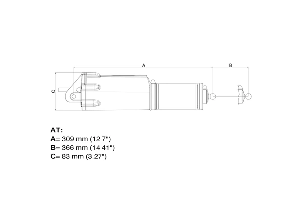 ULTRAFLEX Sylindersett m/ kontrollpanel L: 309-366 mm