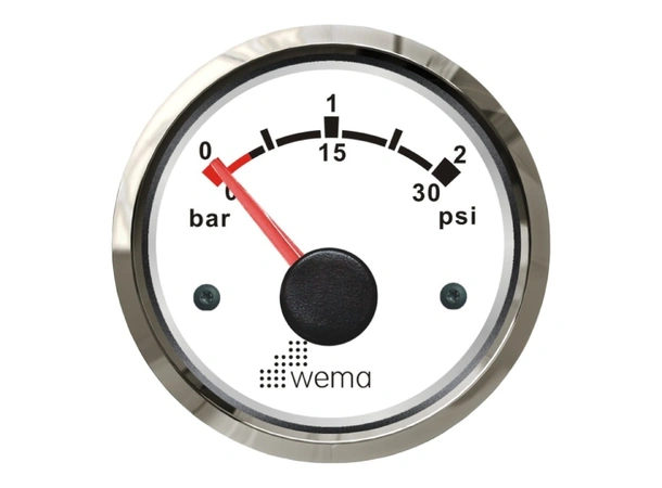 WEMA Turbotrykkmåler  0-2 bar SL Hvit