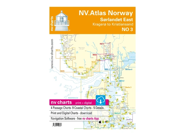 NV-CHARTS Atlas NO 3 Sørlandet Øst Kristiansand til Kragerø