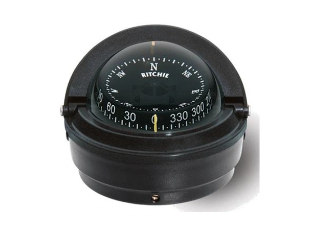 RITCHIE Flatmontert kompass S87 Sort - Rose: 76mm