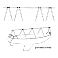 Dekkstativ i aluminium m/bag Passer til båter fra 19 til 35 fot