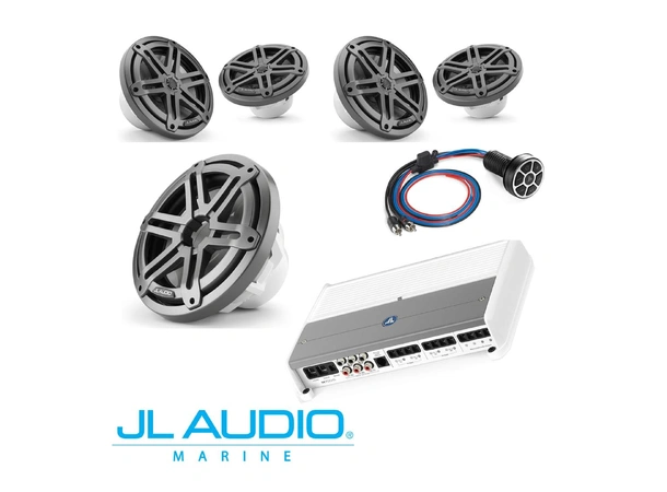JL AUDIO  Marinepakke 3 4 Høyttalere, SUB, Forsterker, Bluetooth