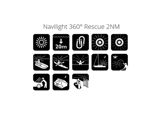 NAVISAFE Rescue 360 Grader hvit lys m/ magnetfeste