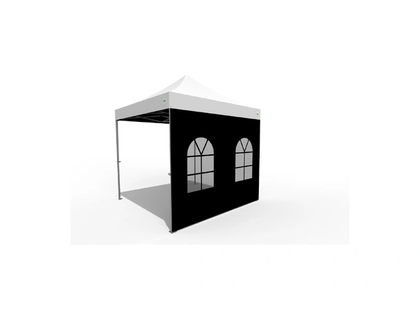 O.B. WIIK Vegg, m/vindu - sort for 3 x 3m pop-up telt (1 side)