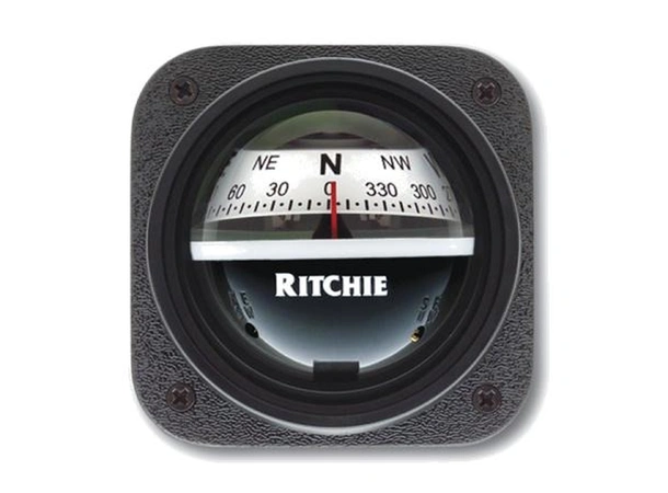 RITCHIE Panelmontert kompass, V-537W Sort/Hvit - Rose: 70mm