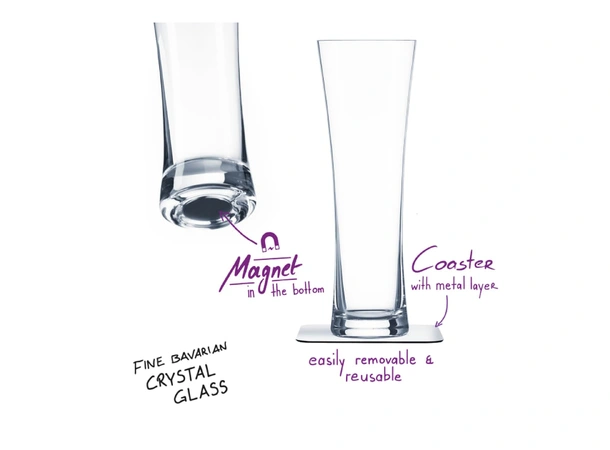 SILWY Magnetic Krystallglass - Øl 2 stk glass og magnetpads