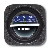 RITCHIE Panelmontert kompass V-537B Sort/Blå - Rose: 70mm
