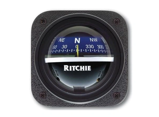 RITCHIE Panelmontert kompass V-537B Sort/Blå - Rose: 70mm