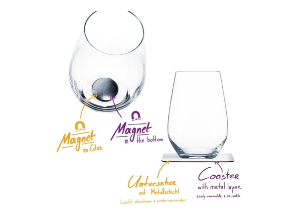 SILWY Magnetic Krystallglass - Longdrink 2 stk glass og magnetpads