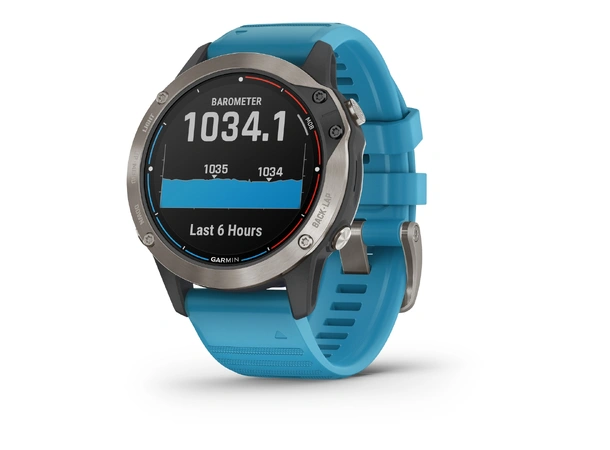 GARMIN Quatix 6 Safirglass Cyan silikon klokkerem