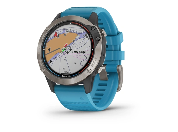GARMIN Quatix 6 Safirglass Cyan silikon klokkerem