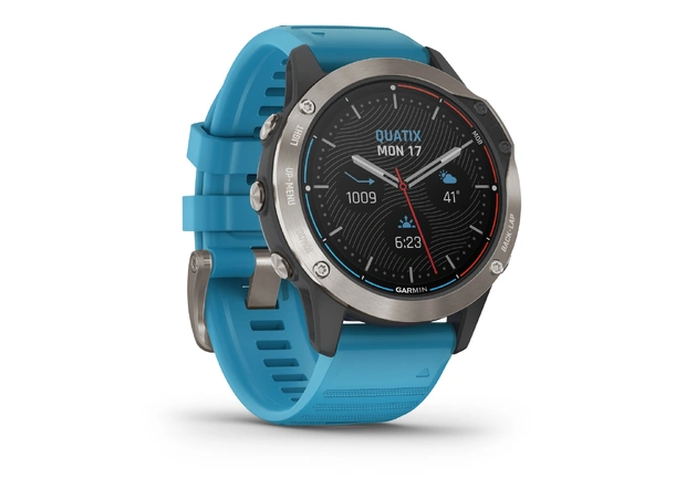 GARMIN Quatix 6 Safirglass Cyan silikon klokkerem