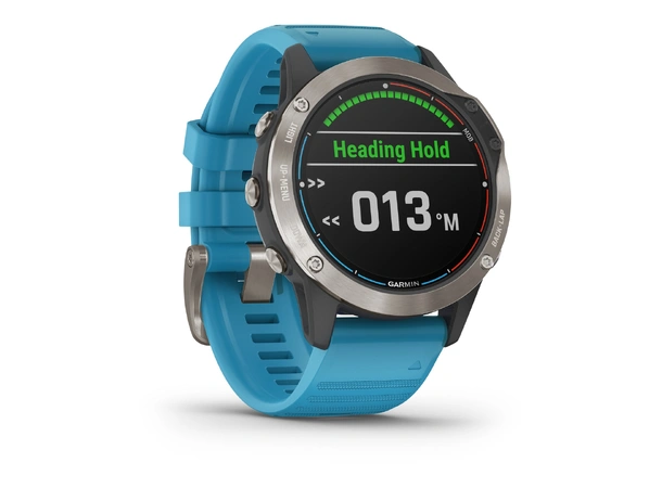 GARMIN Quatix 6 Safirglass Cyan silikon klokkerem