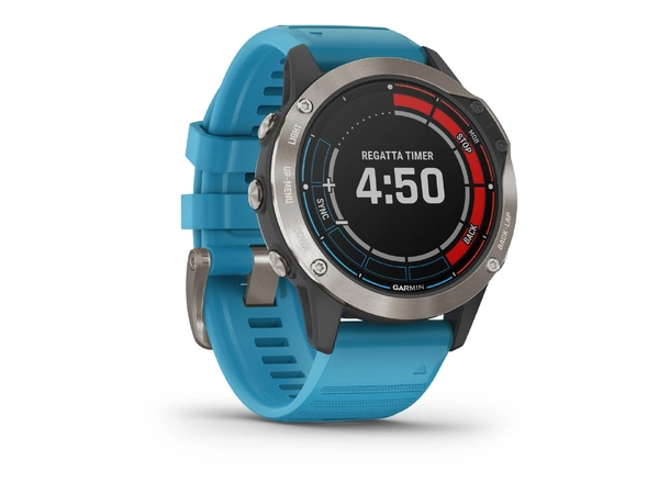 GARMIN Quatix 6 Safirglass Cyan silikon klokkerem