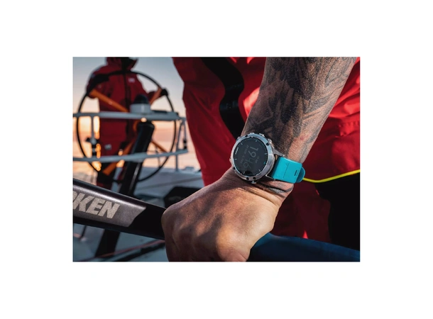GARMIN Quatix 6 Safirglass Cyan silikon klokkerem