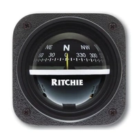 RITCHIE Panelmontert kompass V-537 Sort - Rose: 70mm