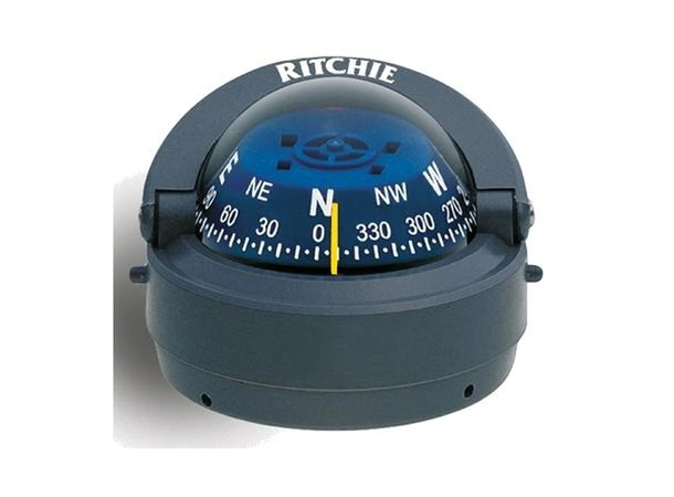 RITCHIE Flatmontert kompass S53G Grå - Rose: 70mm