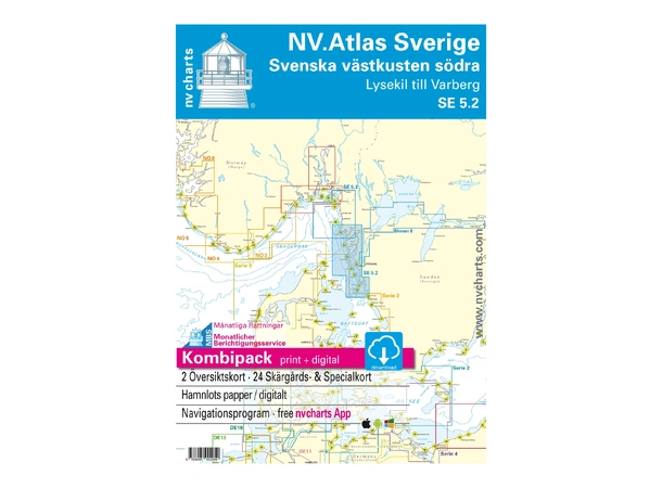 NV-CHARTS Atlas SE 5.2 Vestsverige Sør Svenske Vestkusten Sødra