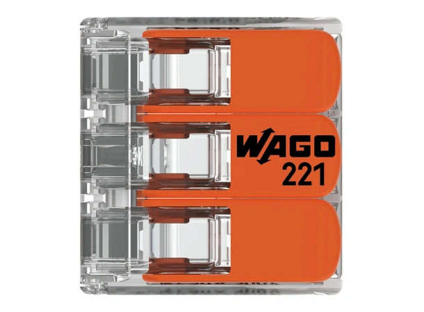 WAGO Koblingsklemme - 3 inng. maks 6mm² / 41A (221-613)