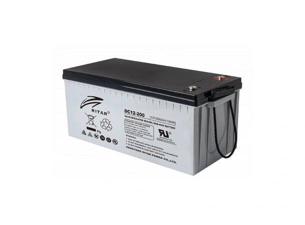 RITAR  AGM Deep Cycle Batteri 12V 200AH (522x240x219mm) +høyre 290AH 100t