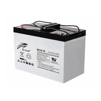 RITAR  AGM Deep Cycle Batteri 12V 75AH (259x169x210mm) +venstre 75AH 100t