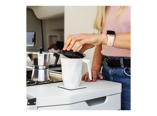 SILWY Magnetic Kaffekrus To-Go (plast) m/lokk og Stick-on magnetpad