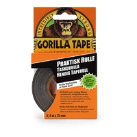 GORILLA Handy Roll tape - sort Liten rull - bra heft