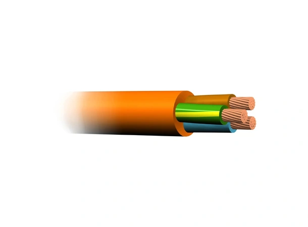 Landstrømskabel PUR 3x2,5mm² - metervare Orange - myk gummi - uten endeplugger