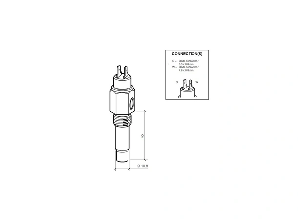 VDO Temp.giver 120°C  M14x1,5  m/alarm alarm 100°