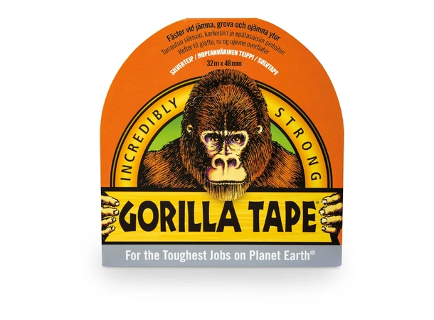 GORILLA Tape 48mm - Sølv 32m - bra heft - inne og utendørs