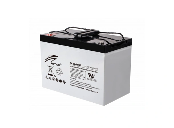 RITAR AGM Deep Cycle Batteri 12V 100ah C10 307x169x211mm +venstre