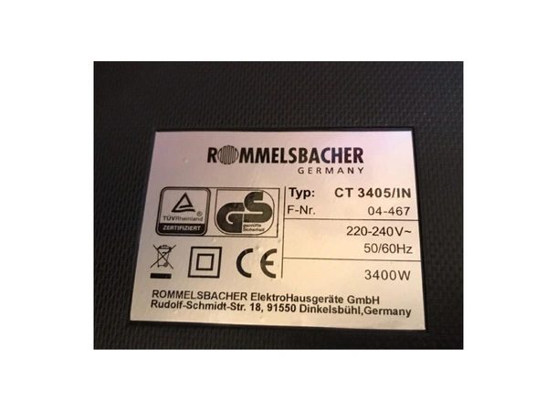 ROMMELSBACHER Induksjonsplate, Dobbel 230V - 3400W