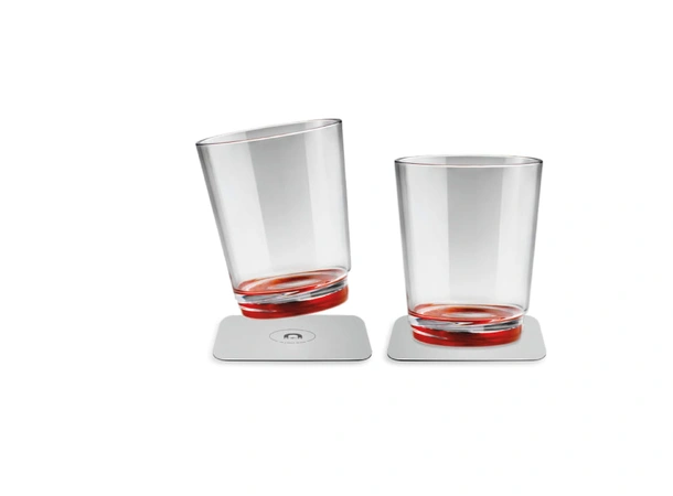 SILWY Magnetic Plastglass - Drikkeglass 2 stk glass (klar bunn) og magnetpads