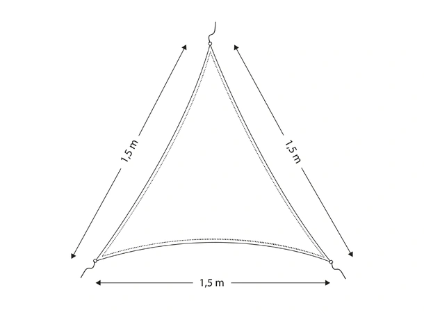 Solseil - triangel 150 x 150 x 150 cm - 600D