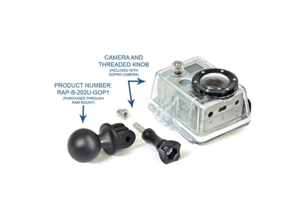 RAM Brakett: universal adapter B-kule - kamera-  Go Pro