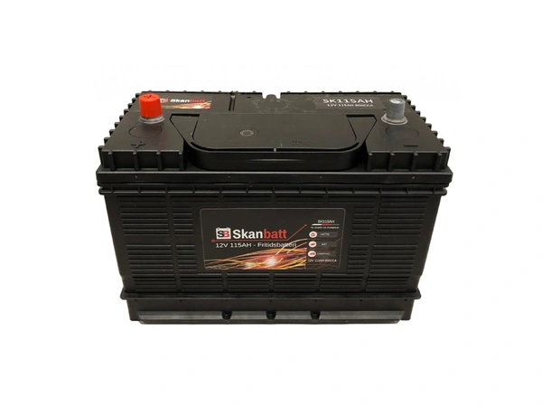 SKANBATT Fritidsbatteri 12V 115AH 800cca (330x172x222/242mm) +midtstilt